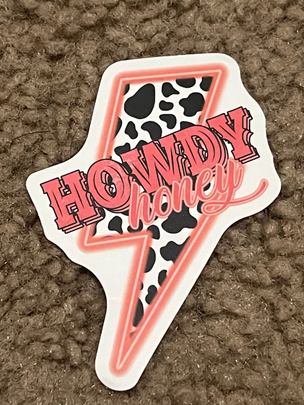 Nevada Shaped Sticker with Neon Pink & Cow Print